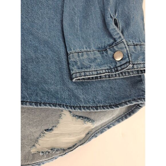 Elan Rock & Roll NWT Women's Distressed Denim Jacket Small - Picture 10 of 15